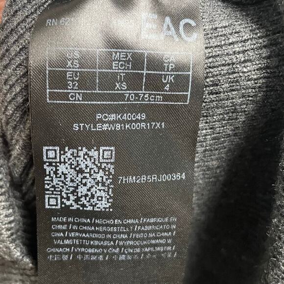 Guess Ribbed Dress Size XS Charcoal Gray Lace Bodycon Fitted - Picture 5 of 5